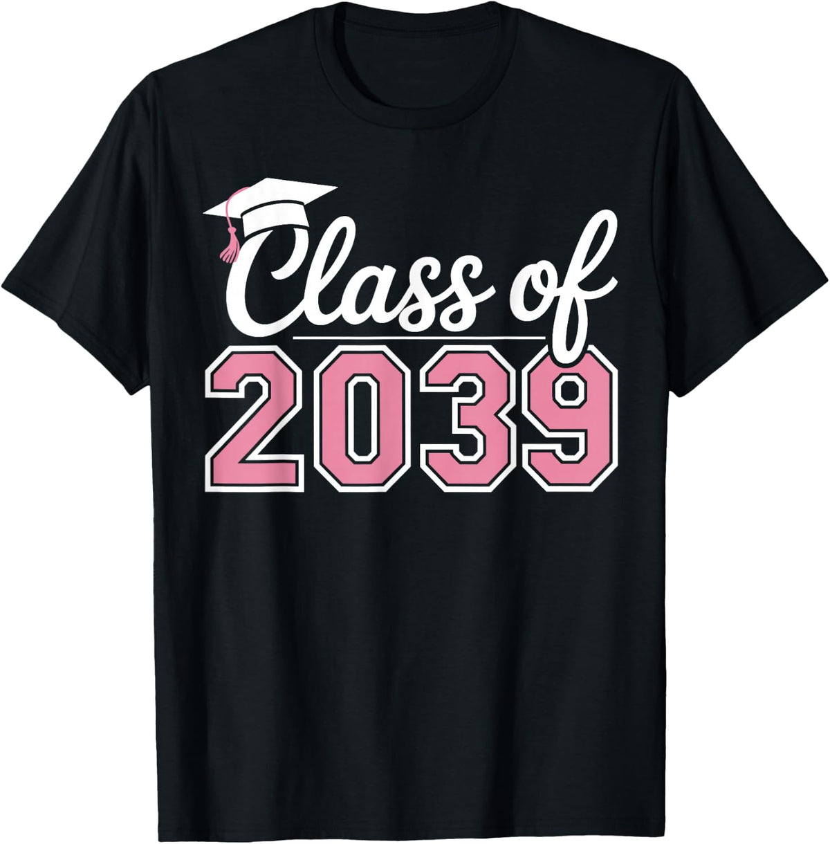 Cute Kindergarten Pink Girls Class of 2039 Grow with Me T-Shirt