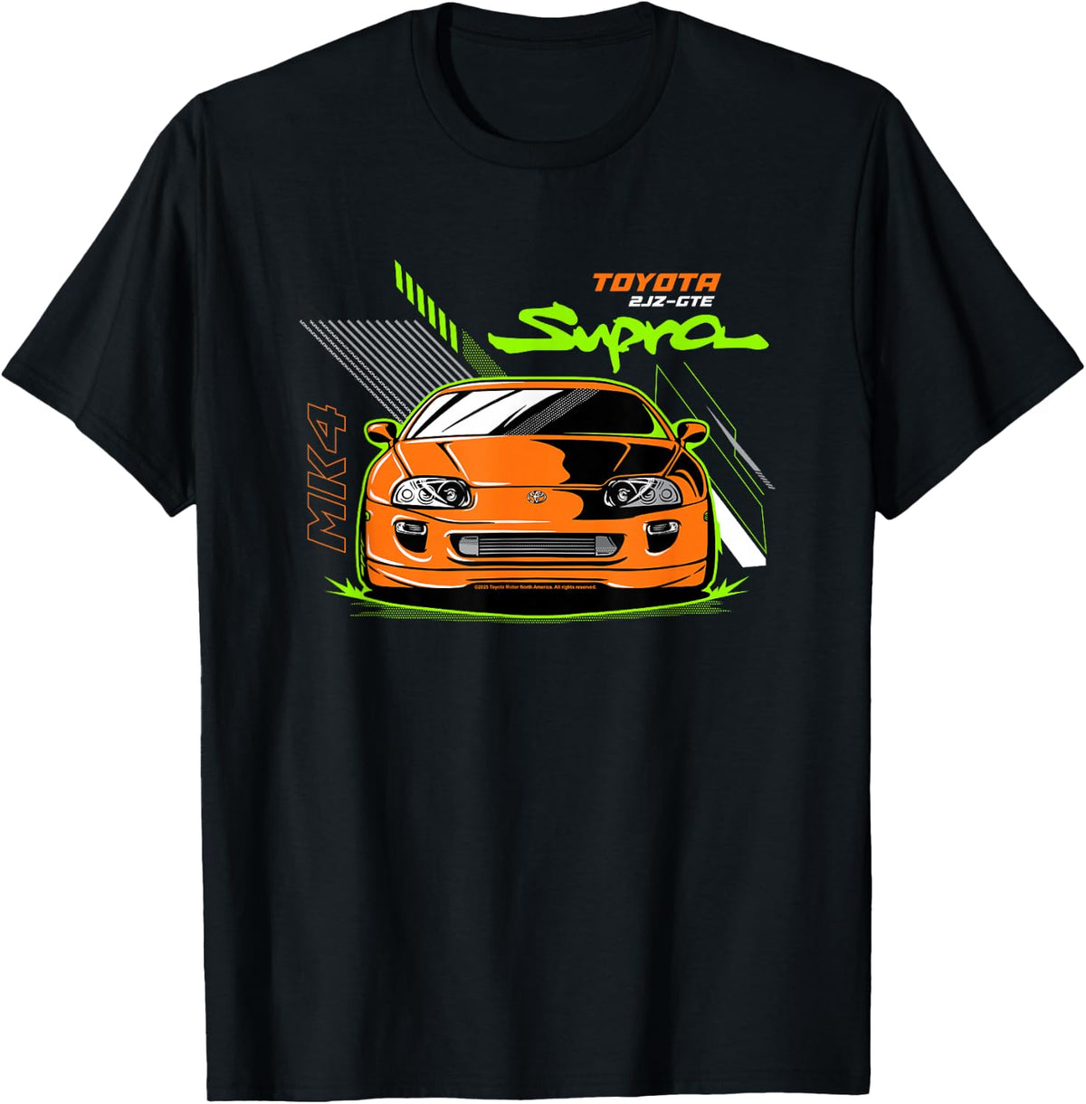 Toyota Iconic 2JZ-GTE Supra MK4 Neon Big Chest Logo T-Shirt
