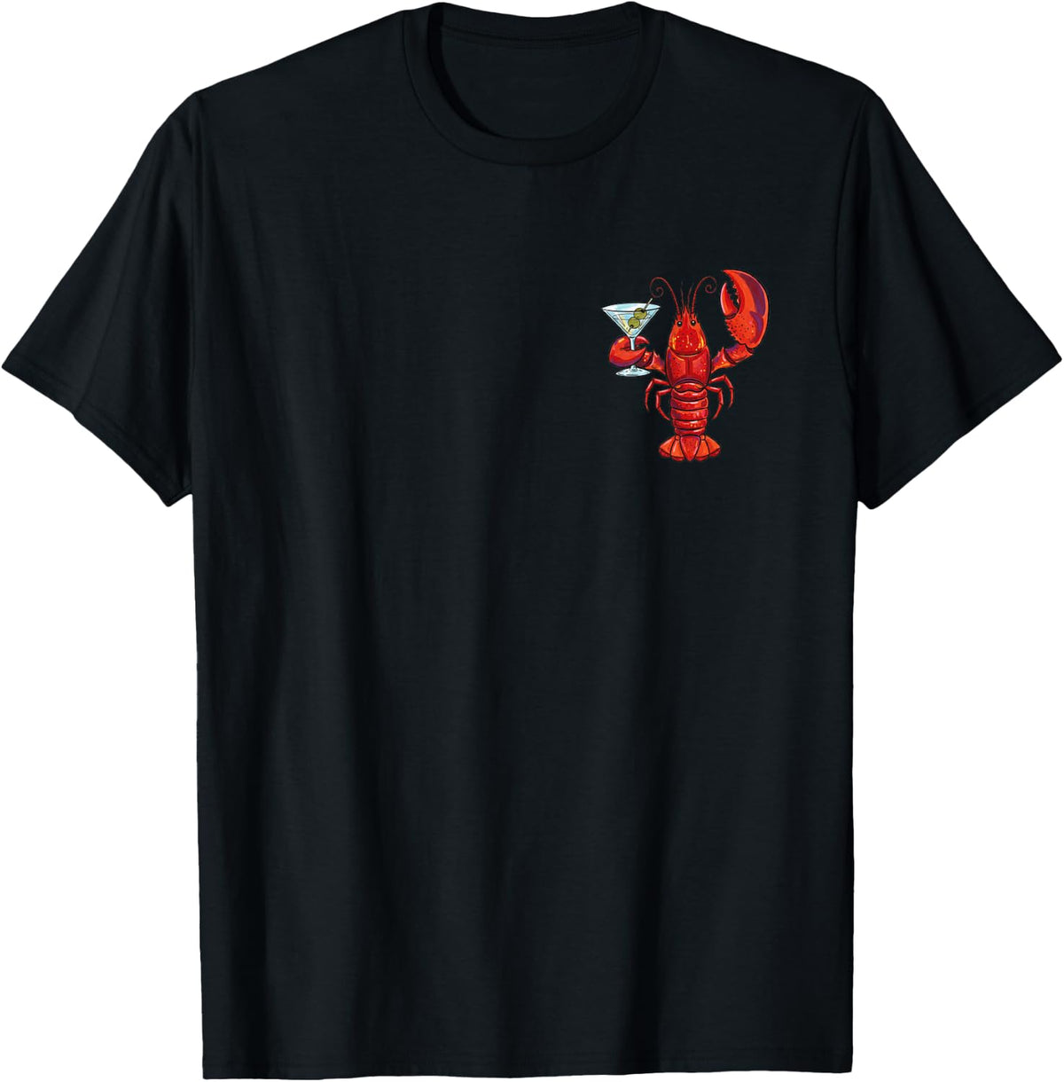 Lobster Martini Case for Summer Seafood Cocktail Pocket T-Shirt