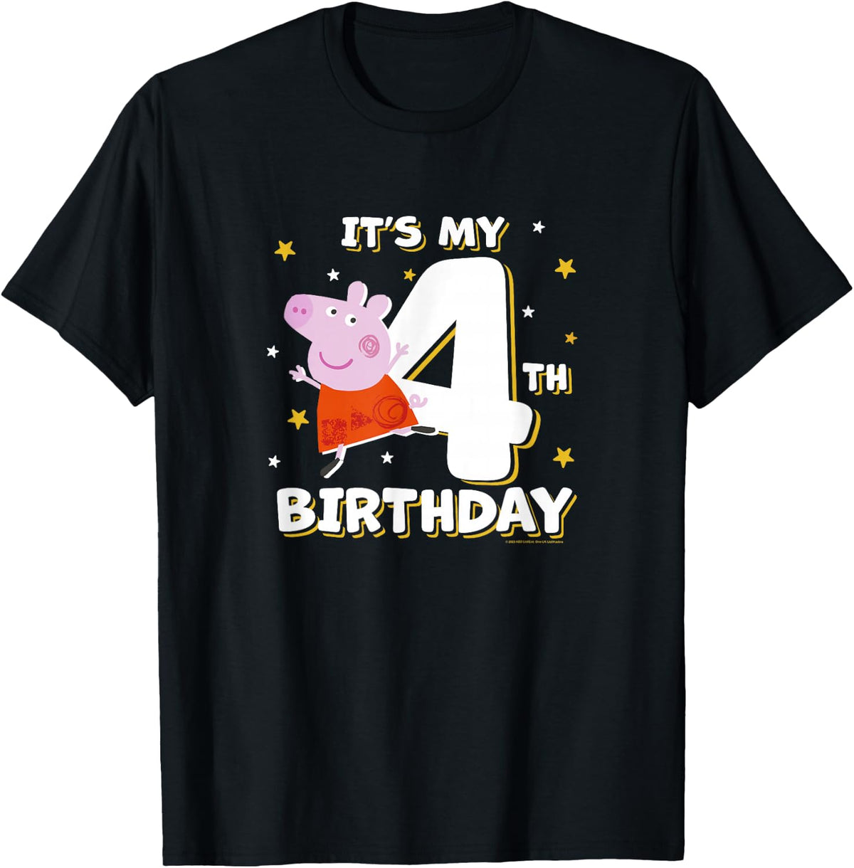 Peppa Pig It's My 4th Birthday Holiday Stars Celebration T-Shirt