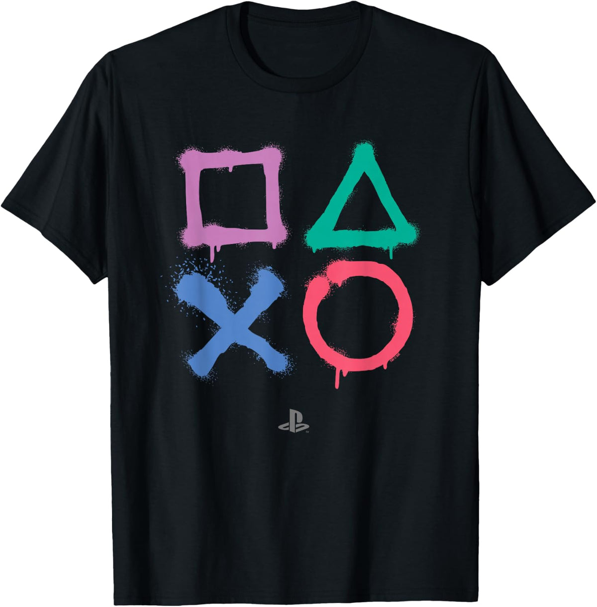 PlayStation Graffiti Shapes Retro Minimalist Video Game T-Shirt