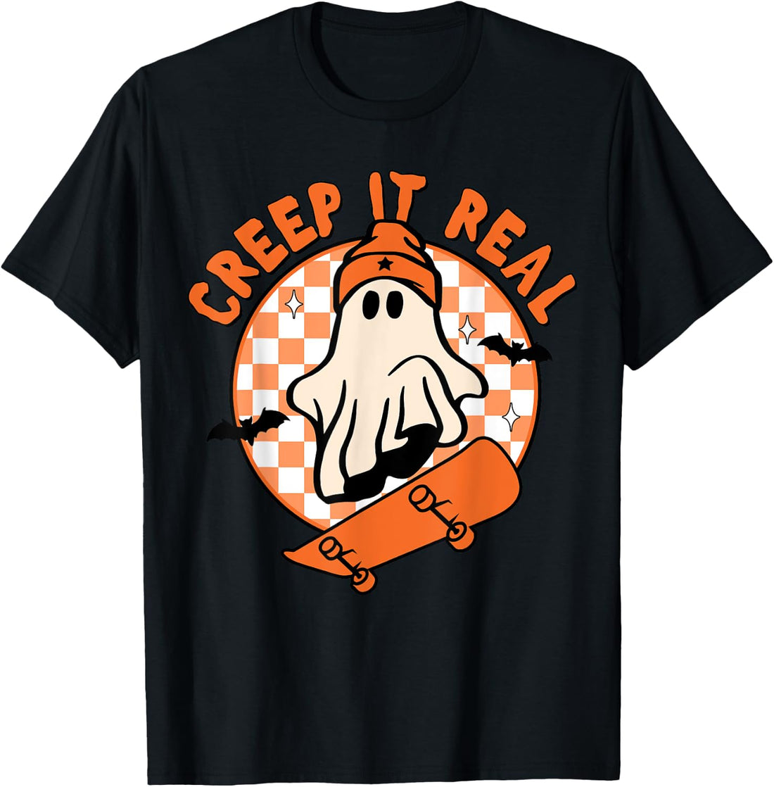 Vintage Retro Halloween Creep It Real Ghost Boy Fall Season T-Shirt