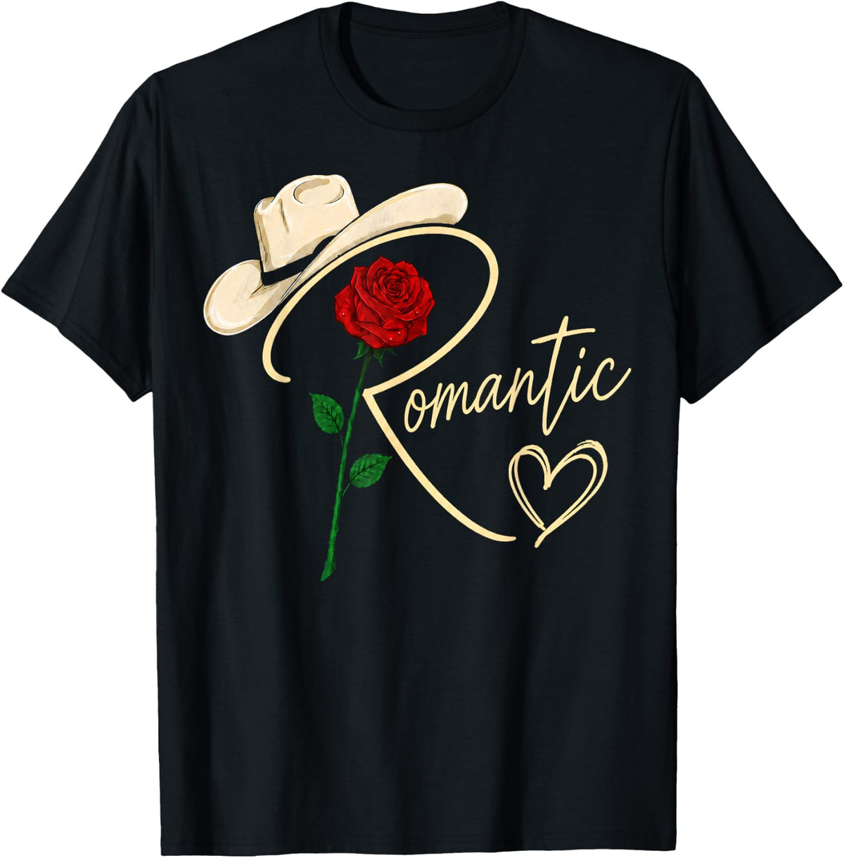 Romantic Rose Heart Gift for Women Men T-Shirt