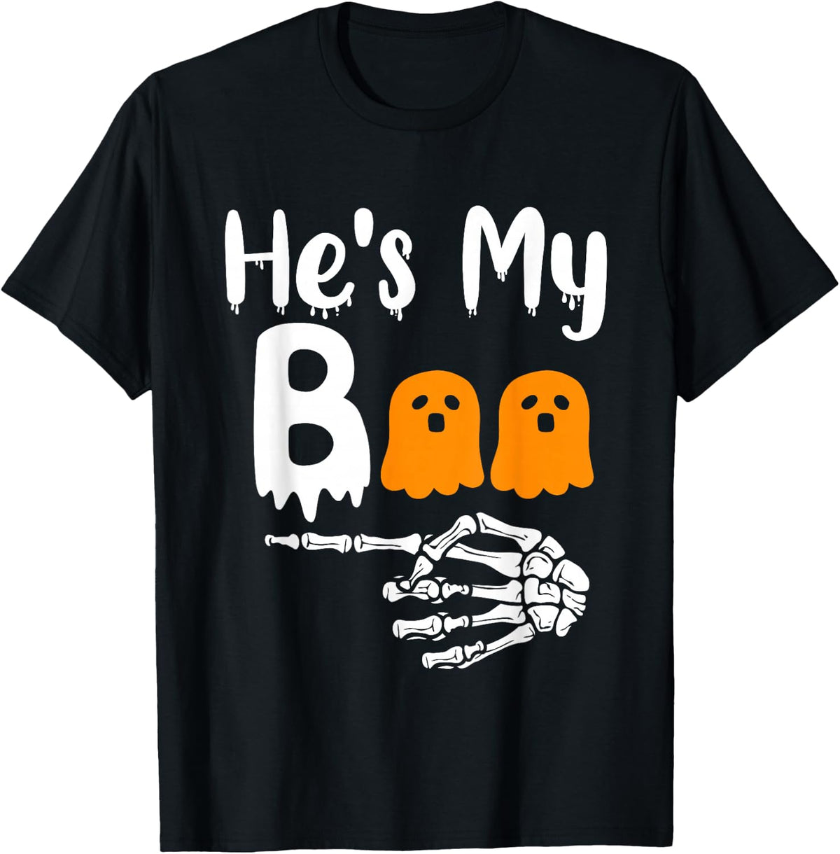 She's My Boo Matching Halloween Pajama Couples He's My Boo T-Shirt