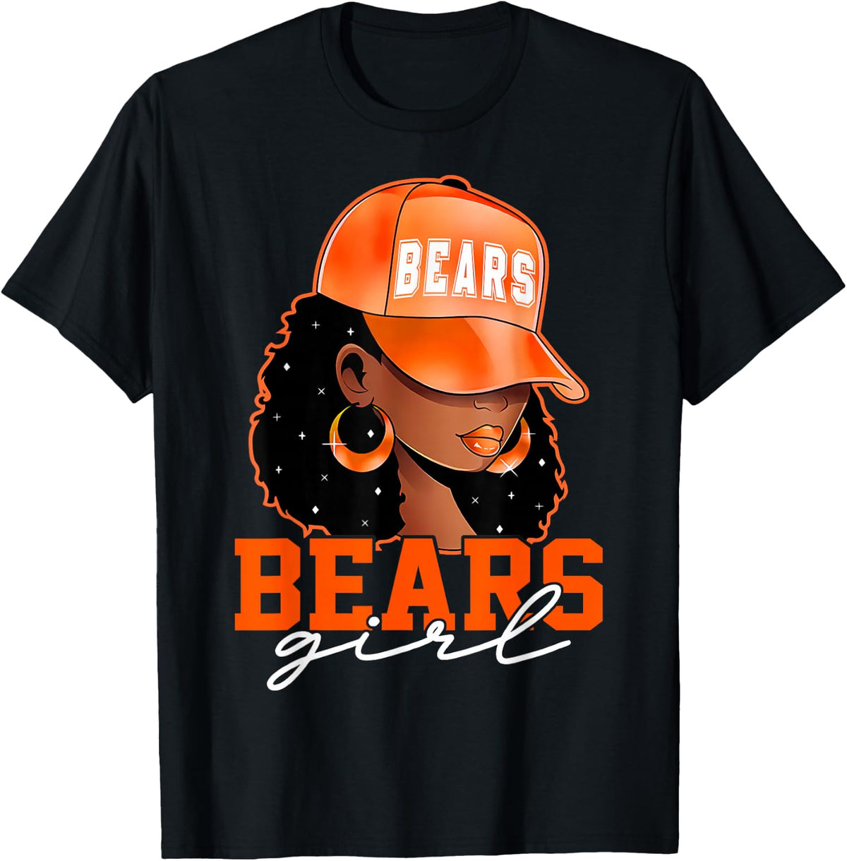 Vintage Bears Girl Black Women Sports Lover Aesthetic T-Shirt