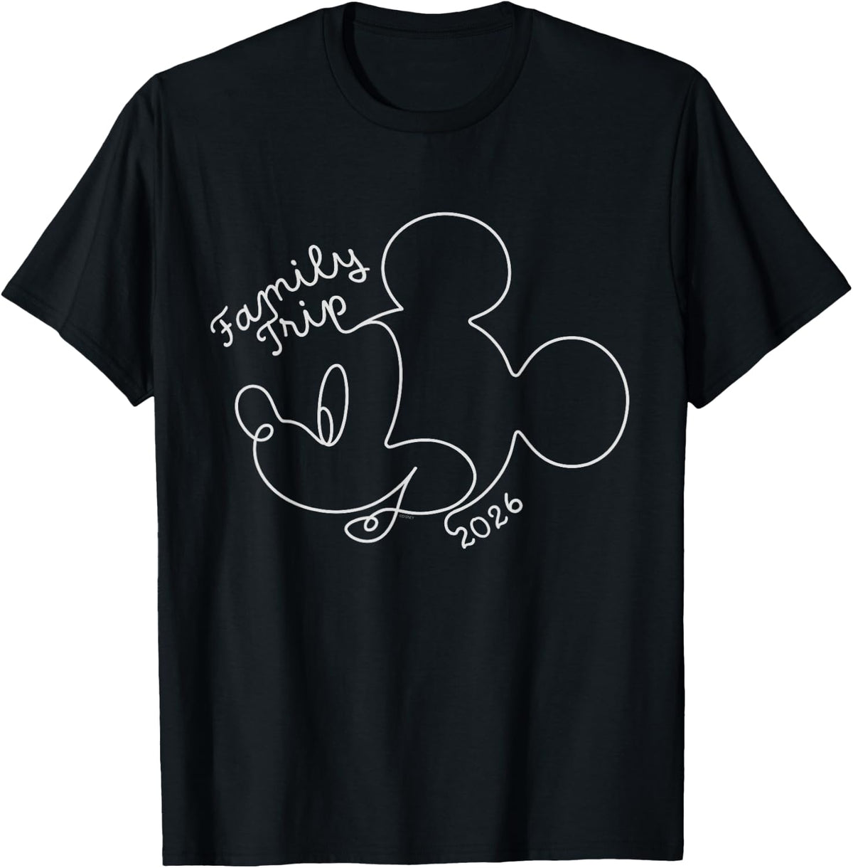 Disney Mickey Mouse Line Drawing Family Trip Vacation 2026 T-Shirt