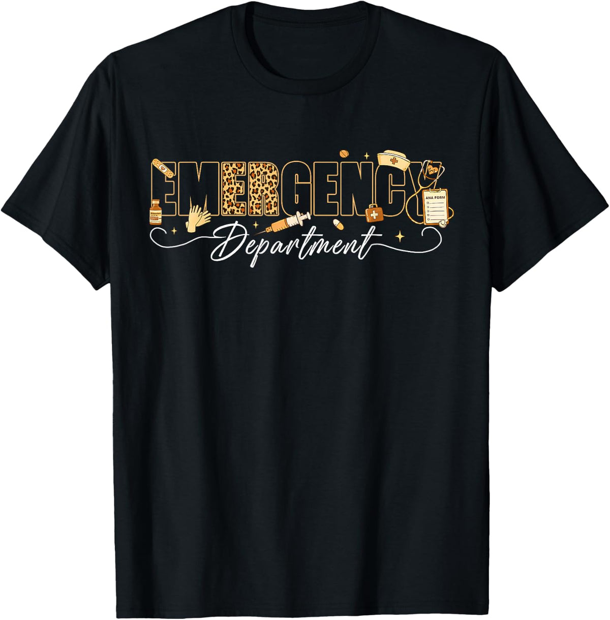 Leopard Emergency Department Nurse ER Nurses Day Nursing T-Shirt