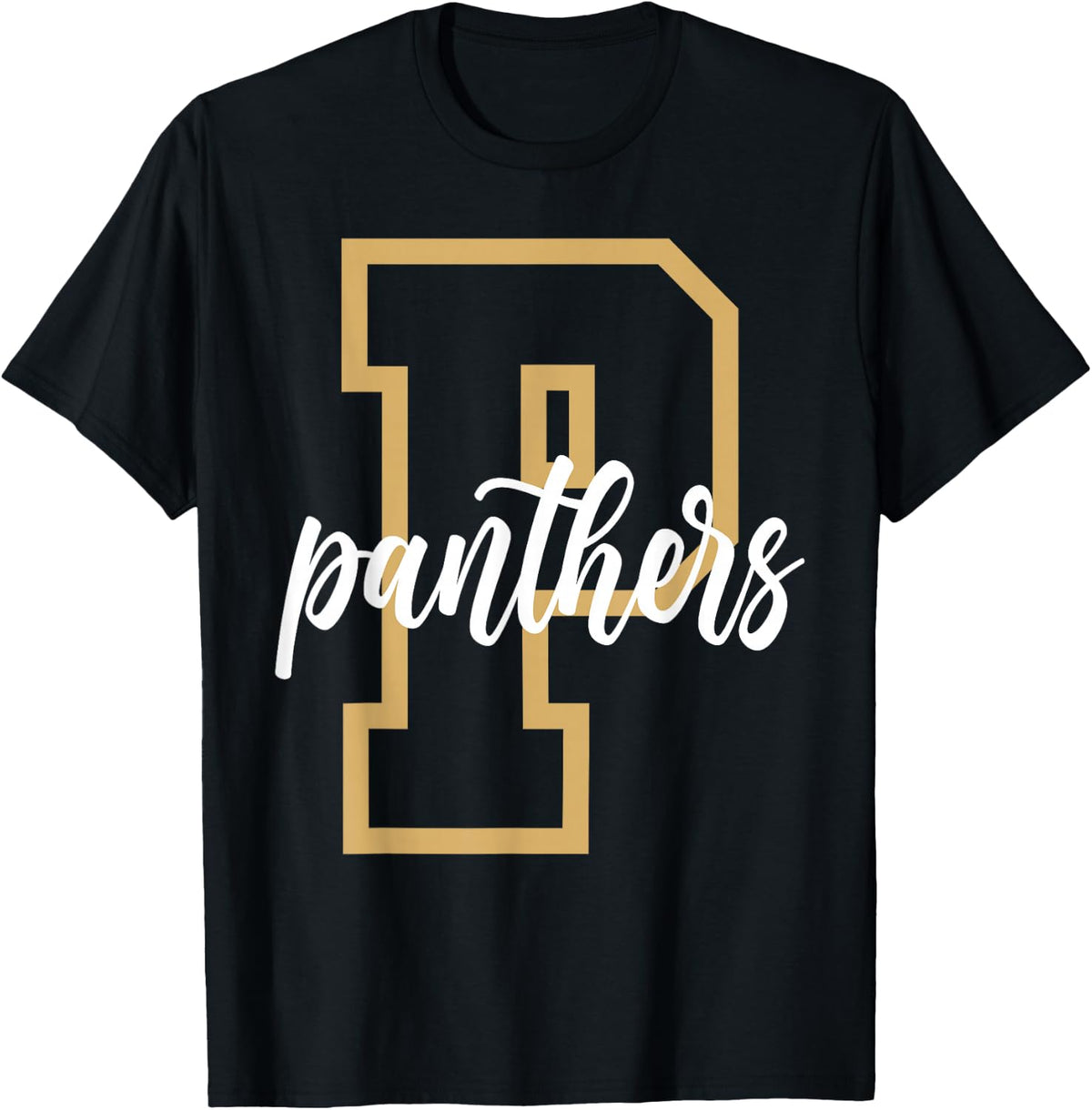 Panthers Letter Gold Panther Pride School Spirit Game Day T-Shirt