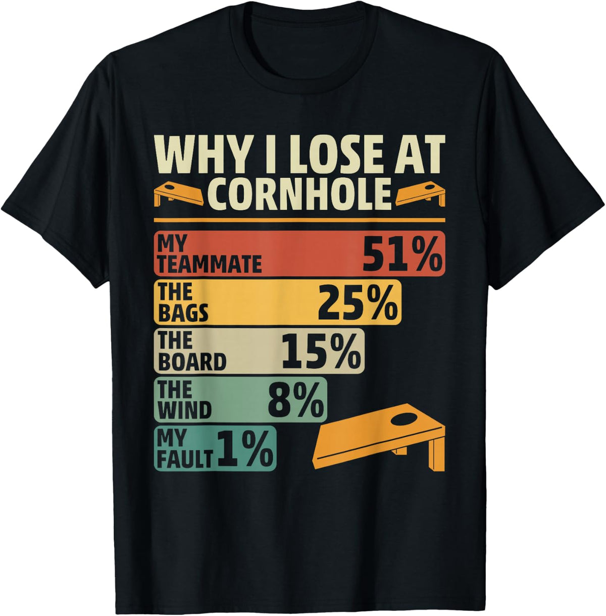 Cornhole Art for Men Women Corn Hole Players Funny Cornhole T-Shirt
