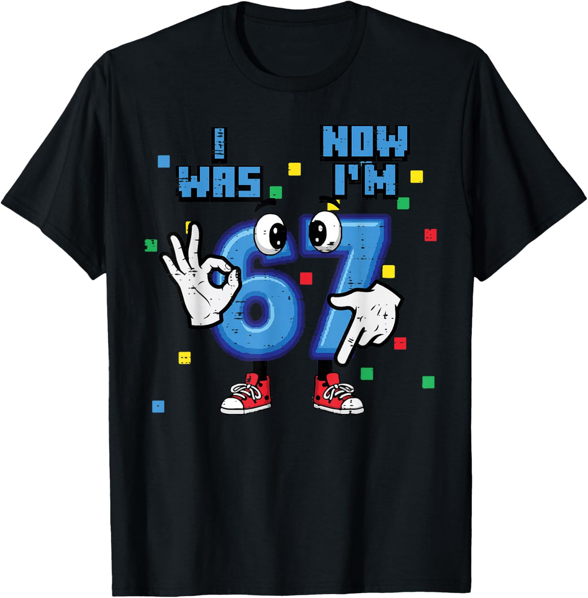 7th Birthday I was 6 Now Im 7 Hands 67 Meme Boys Kids Youth T-Shirt