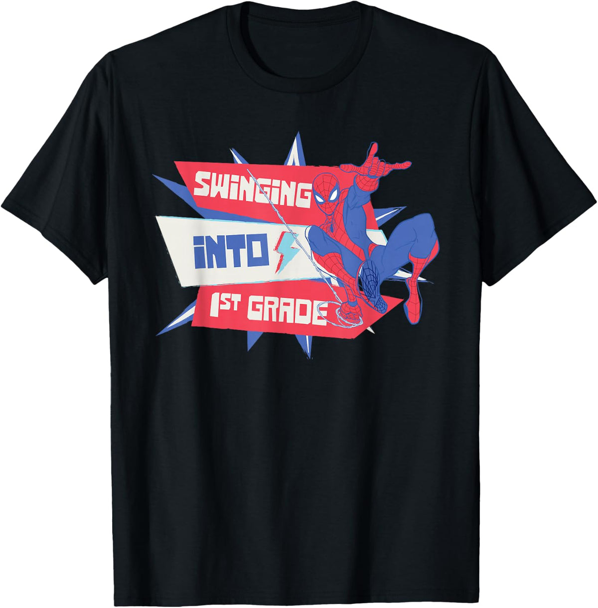 Marvel Spider-Man Swinging into 1st Grade Back to School T-Shirt