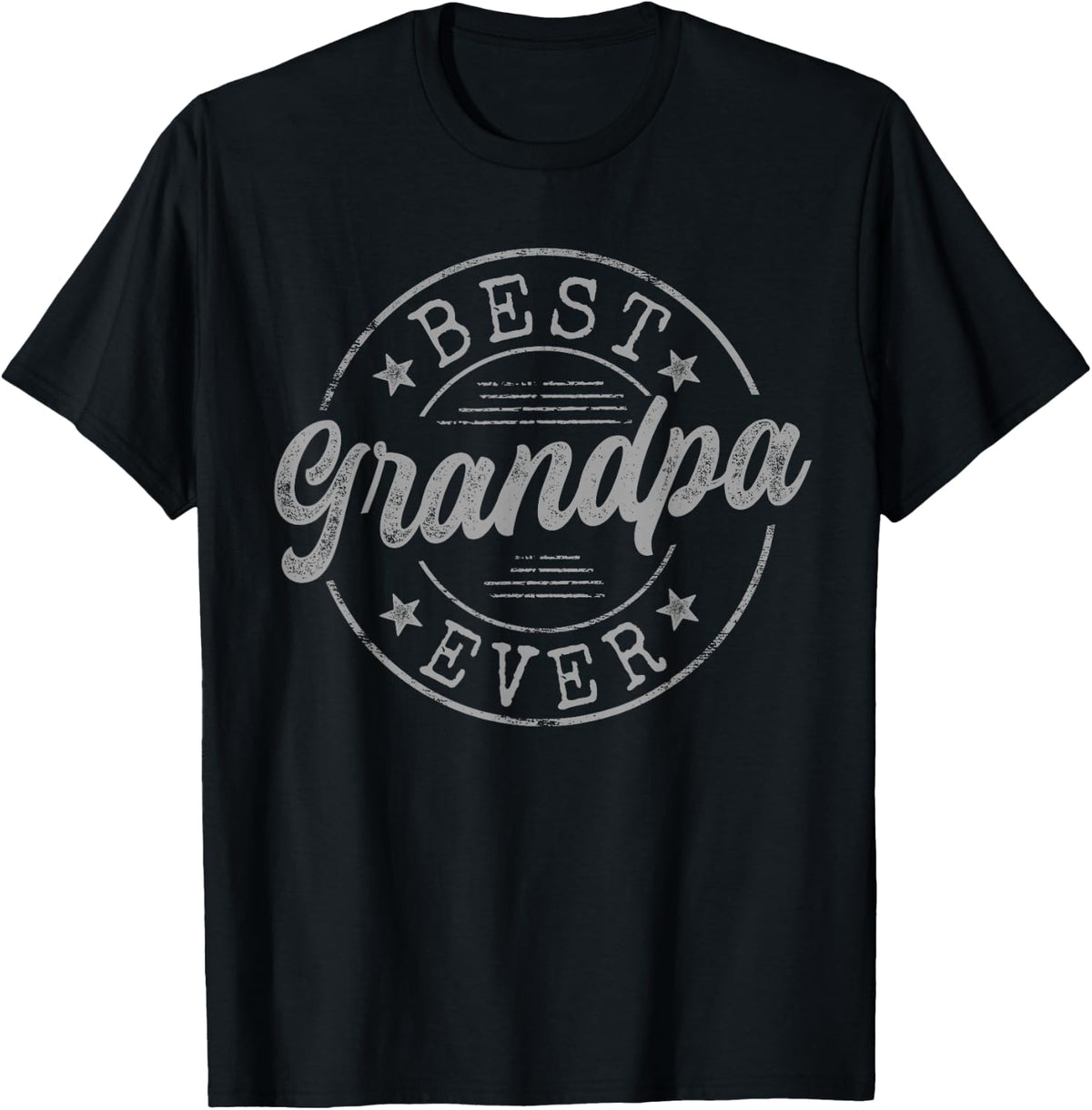 Best Grandpa Ever Bold Vintage Badge T-Shirt