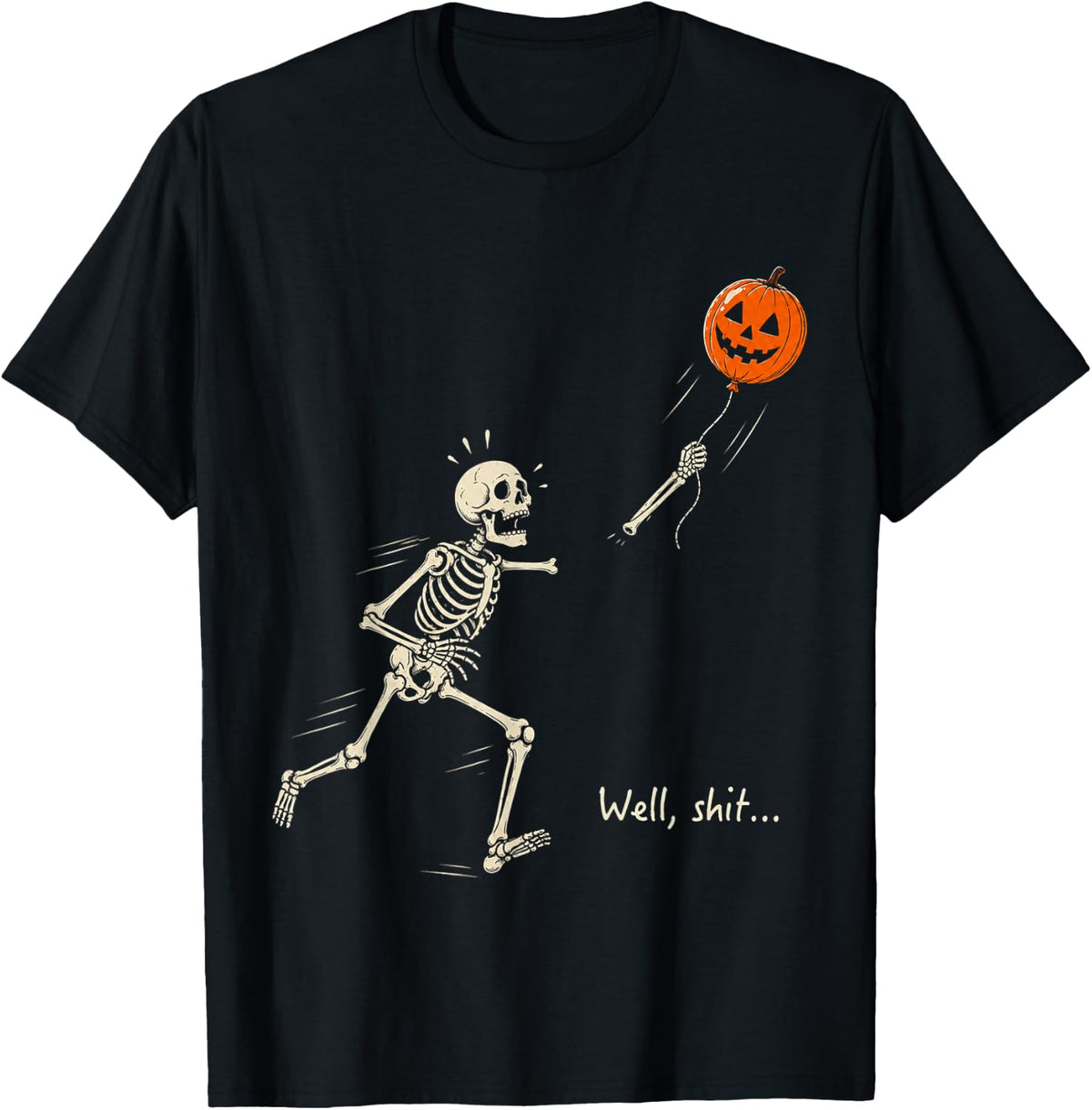 Skeleton Lost Balloon Retro Funny Saying Halloween T-Shirt