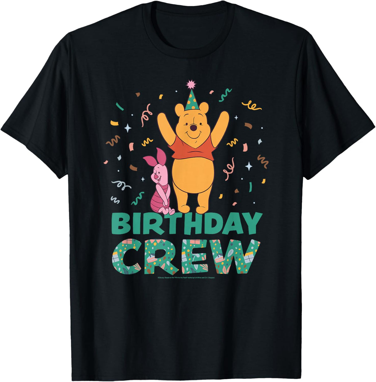 Disney Winnie the Pooh & Piglet Birthday Crew Party Matching T-Shirt