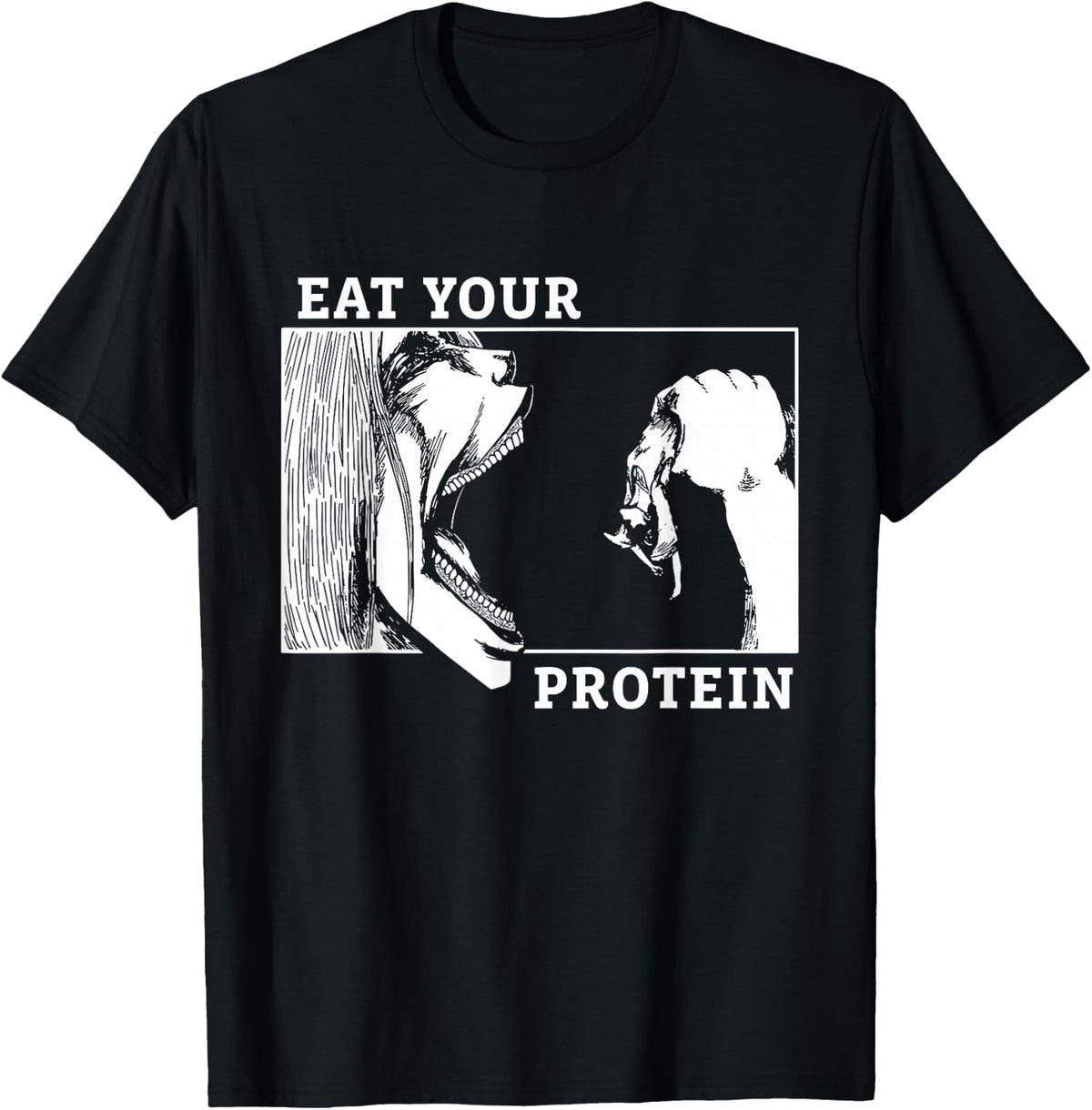 Eat Your Protein Man vs Beast Gym Fitness T-Shirt