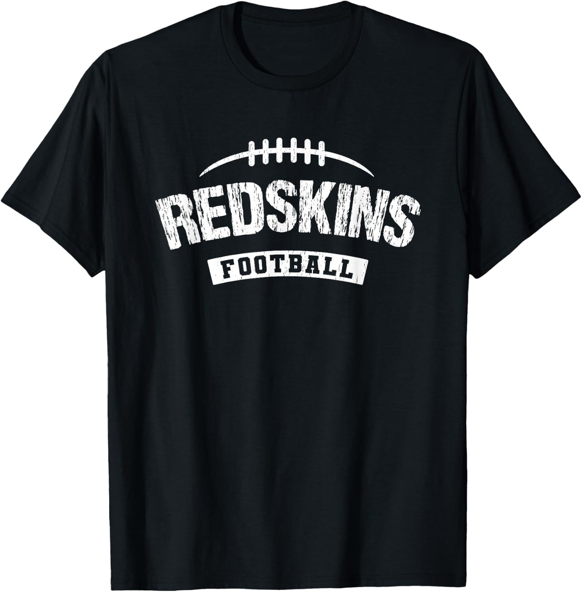 Goshen Redskins Official High School Gear Black Distressed Modern Crew Neck T-Shirt