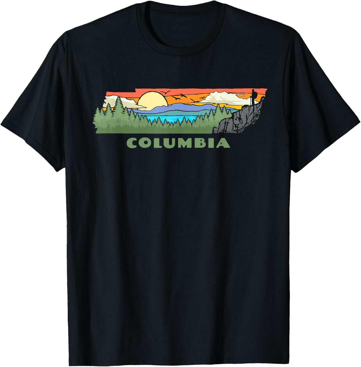 Columbia Tennessee Nature Outdoor Hiking Retro T-Shirt