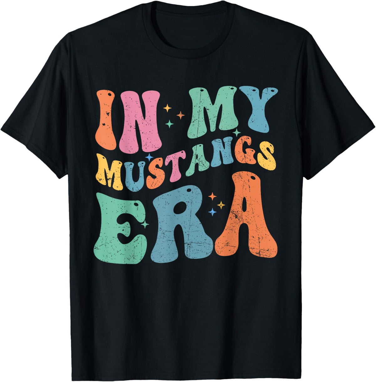 in My Mustangs Era Back to School Spirit Game Retro Groovy T-Shirt