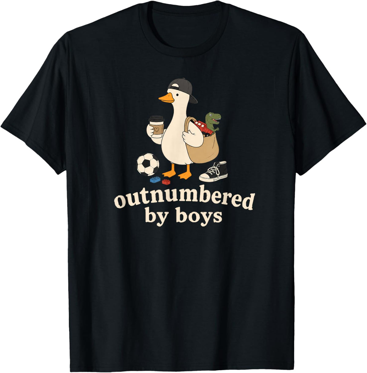Outnumbered By Boys Mom Goose Family Life T-Shirt