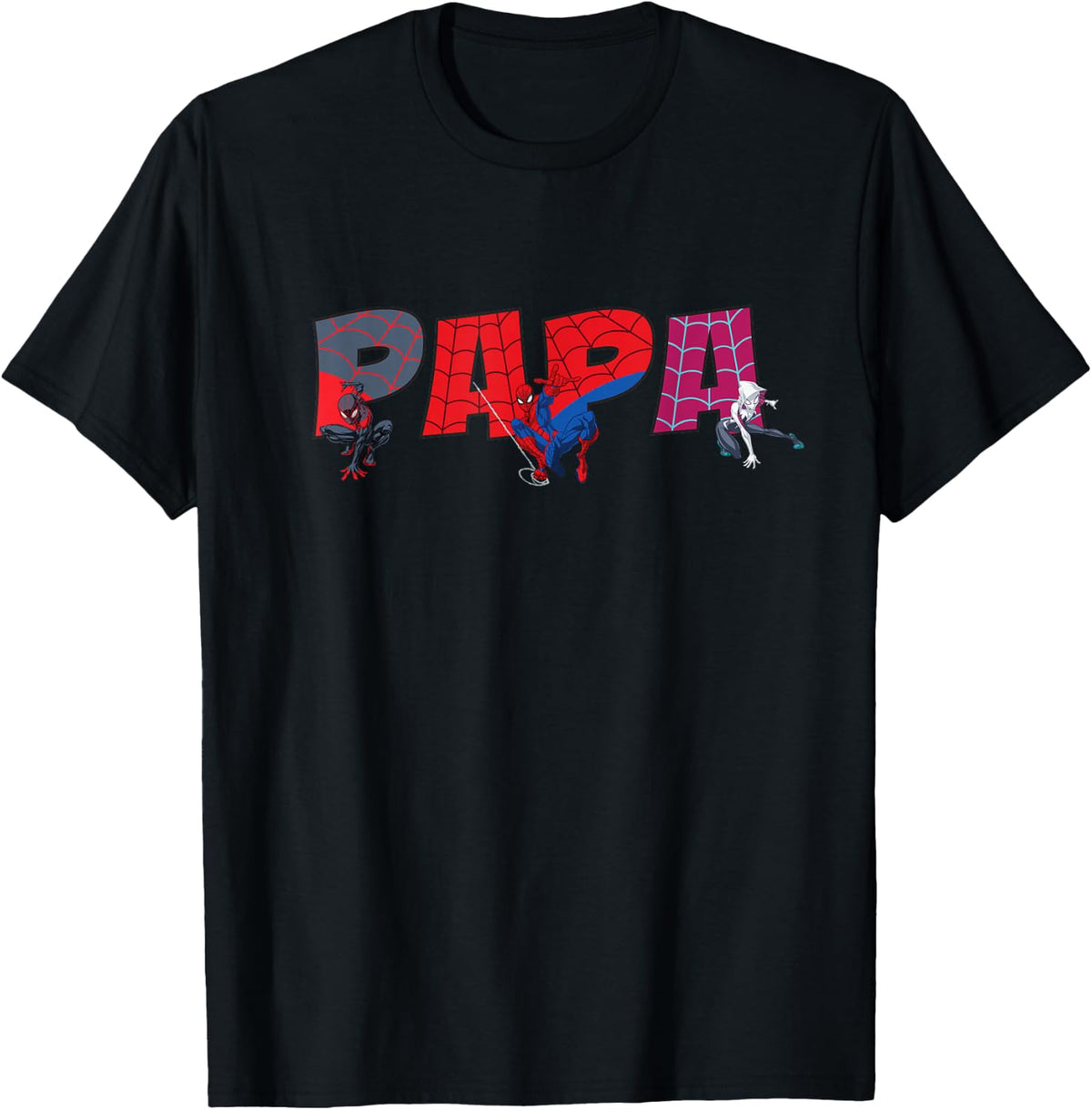 Marvel Spider-Man Trio Papa Father's Day Family Trip B-Day T-Shirt