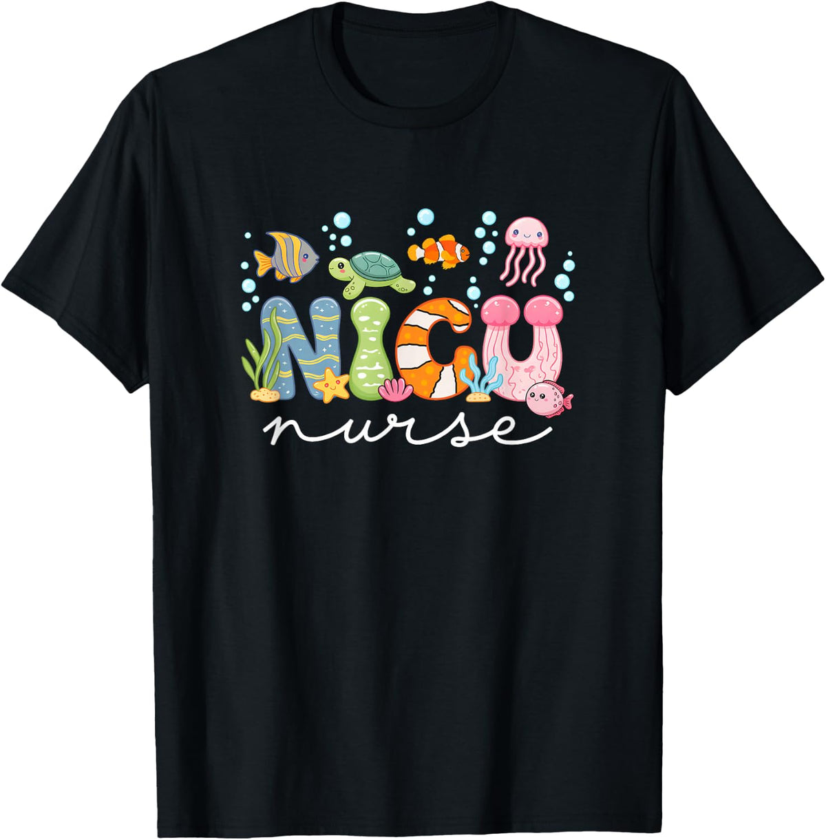 Nicu Nurse Cute Ocean Sea Neonatal Intensive Care Unit T-Shirt
