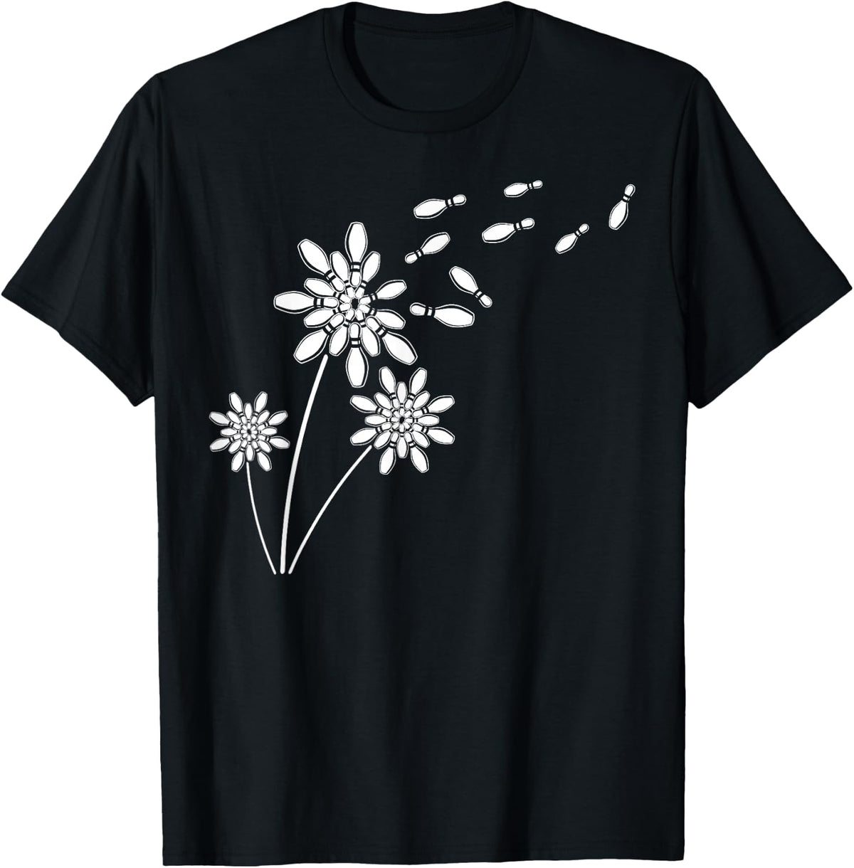 Bowling Shirts For Women Girls Kids Bowling Dandelion T-Shirt