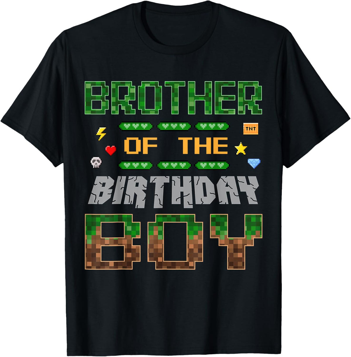 Brother of the Birthday Boy Pixel Gamer Family Love T-Shirt