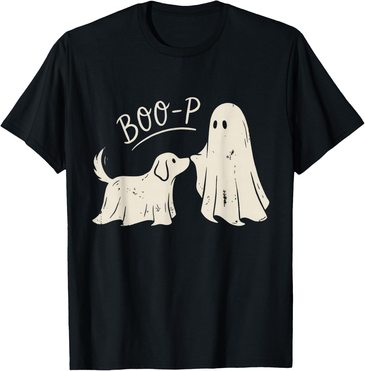 Boo-P Ghost Dog Nose Boop Halloween Costume Animal Lover T-Shirt
