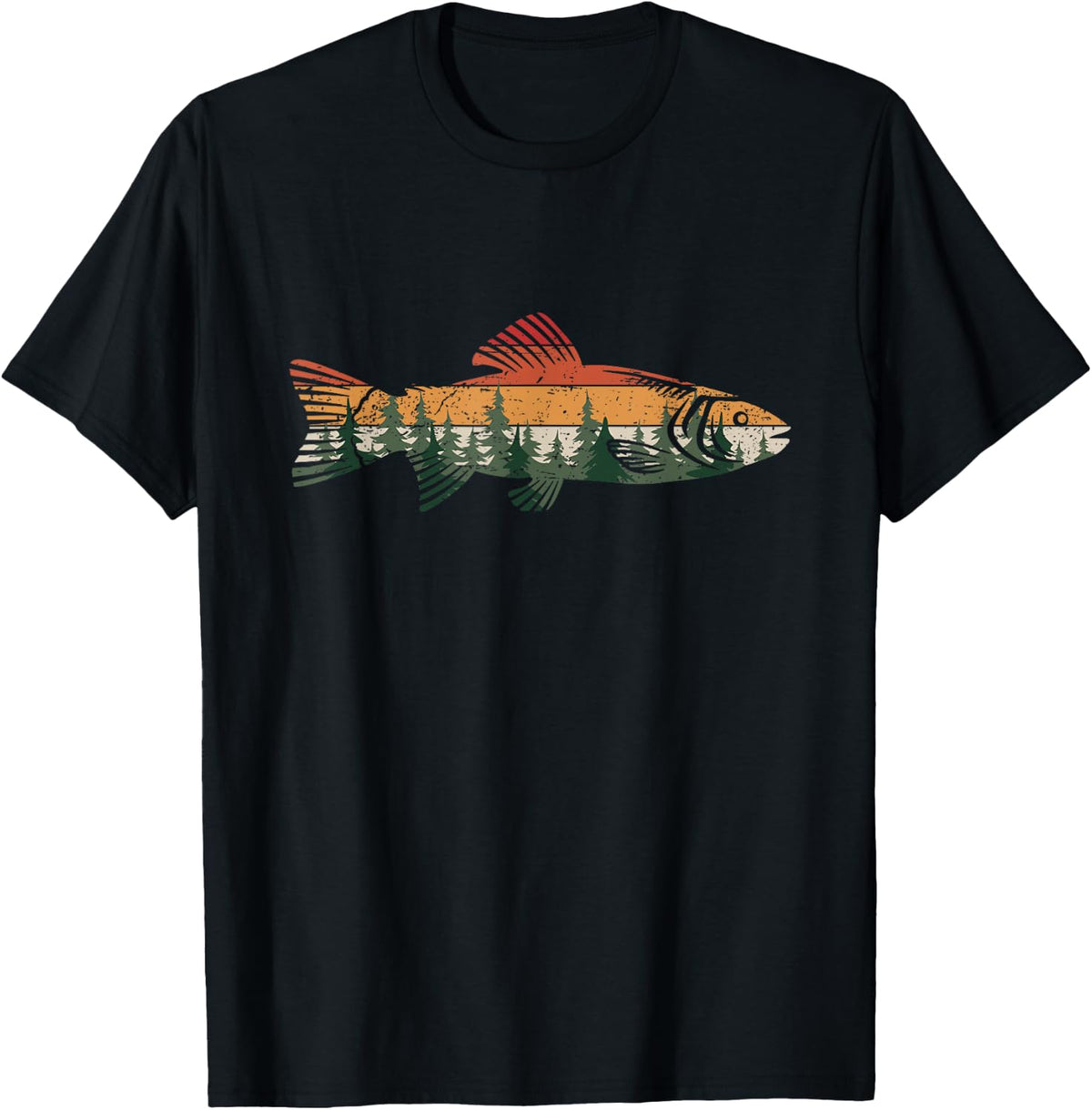 Fisherman Forest Nature Outdoor Wildlife Trout Fly Fishing T-Shirt