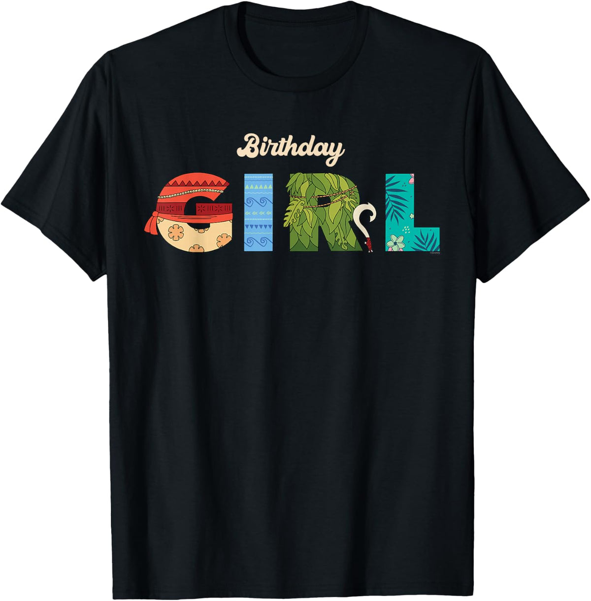 Disney Moana Letters Birthday Girl Birthday Party T-Shirt