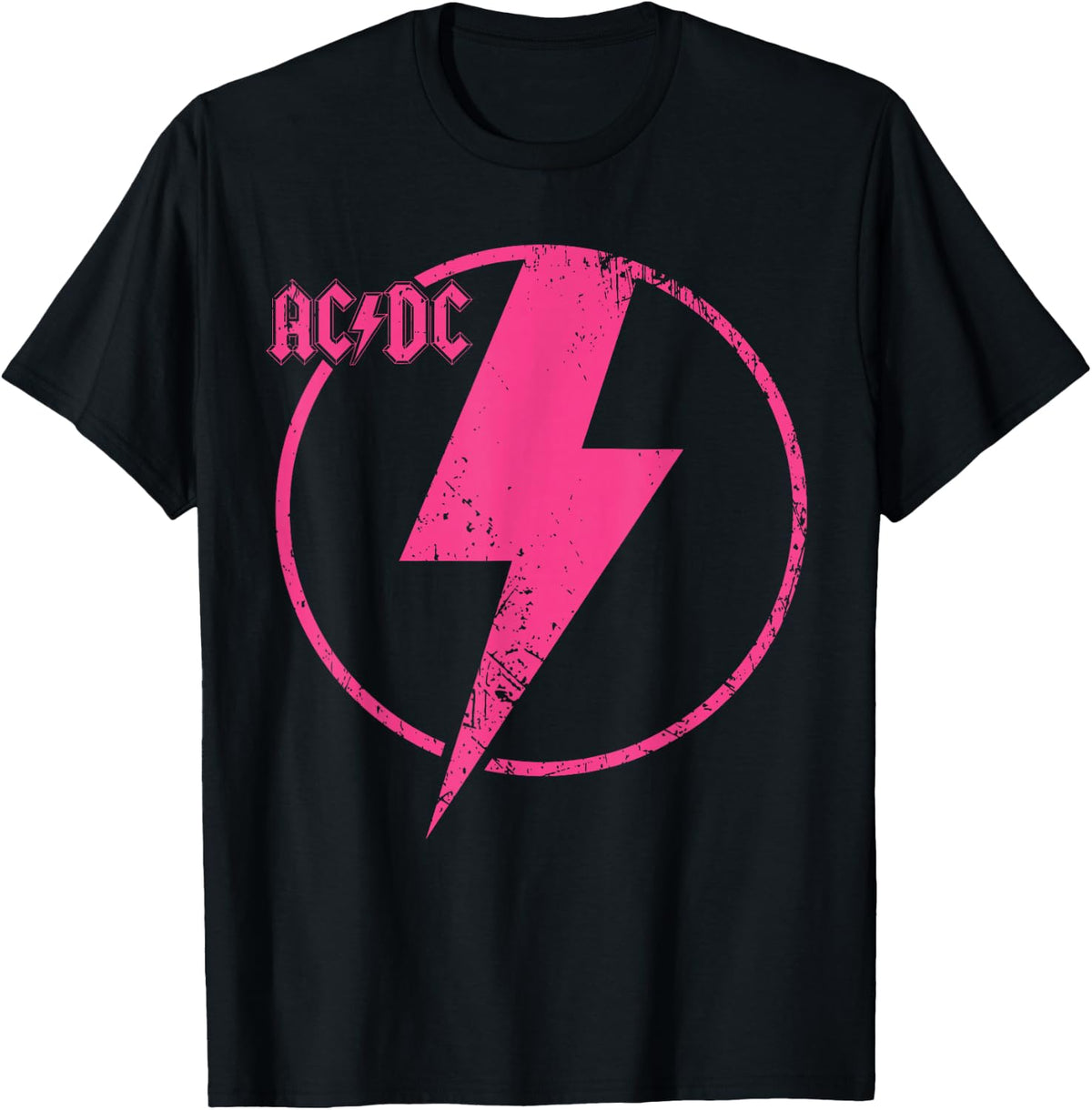 Official AC/DC Pink Distressed Logo ACDC T-Shirt