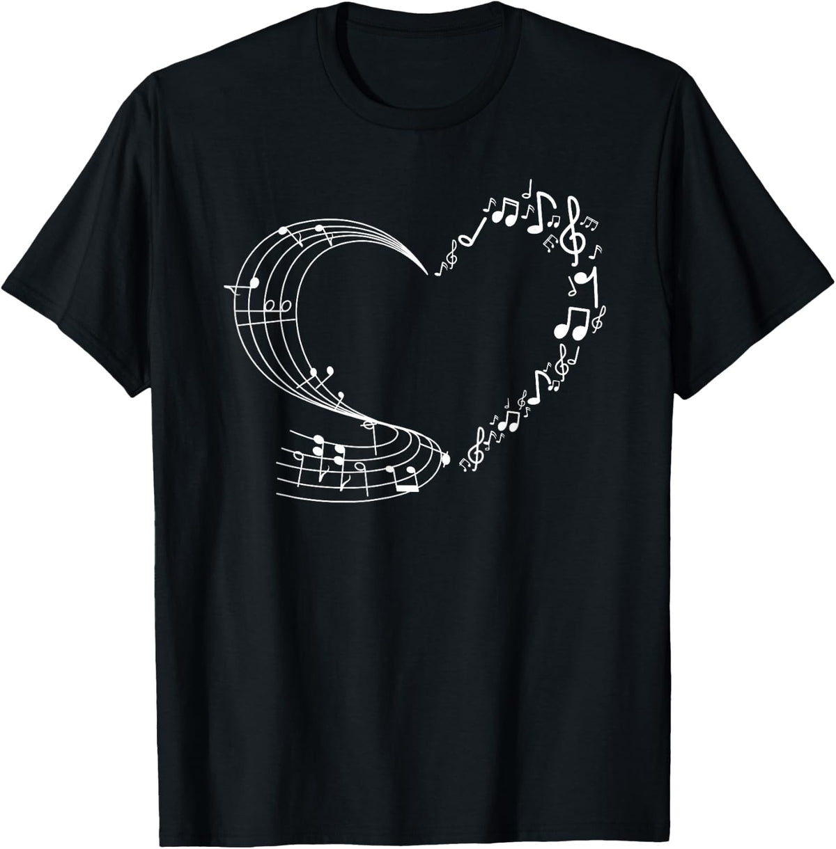 Cute Heart Music Note Women Girls Musicians T-Shirt