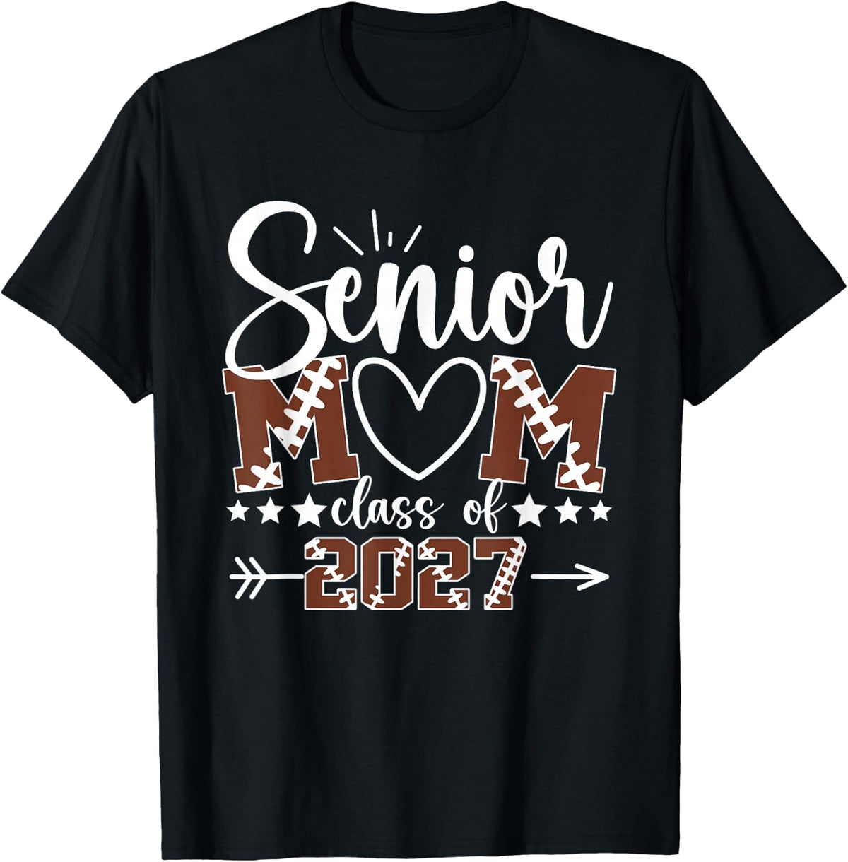 Senior Mom Class of 2027 Football Graduation Graduate T-Shirt