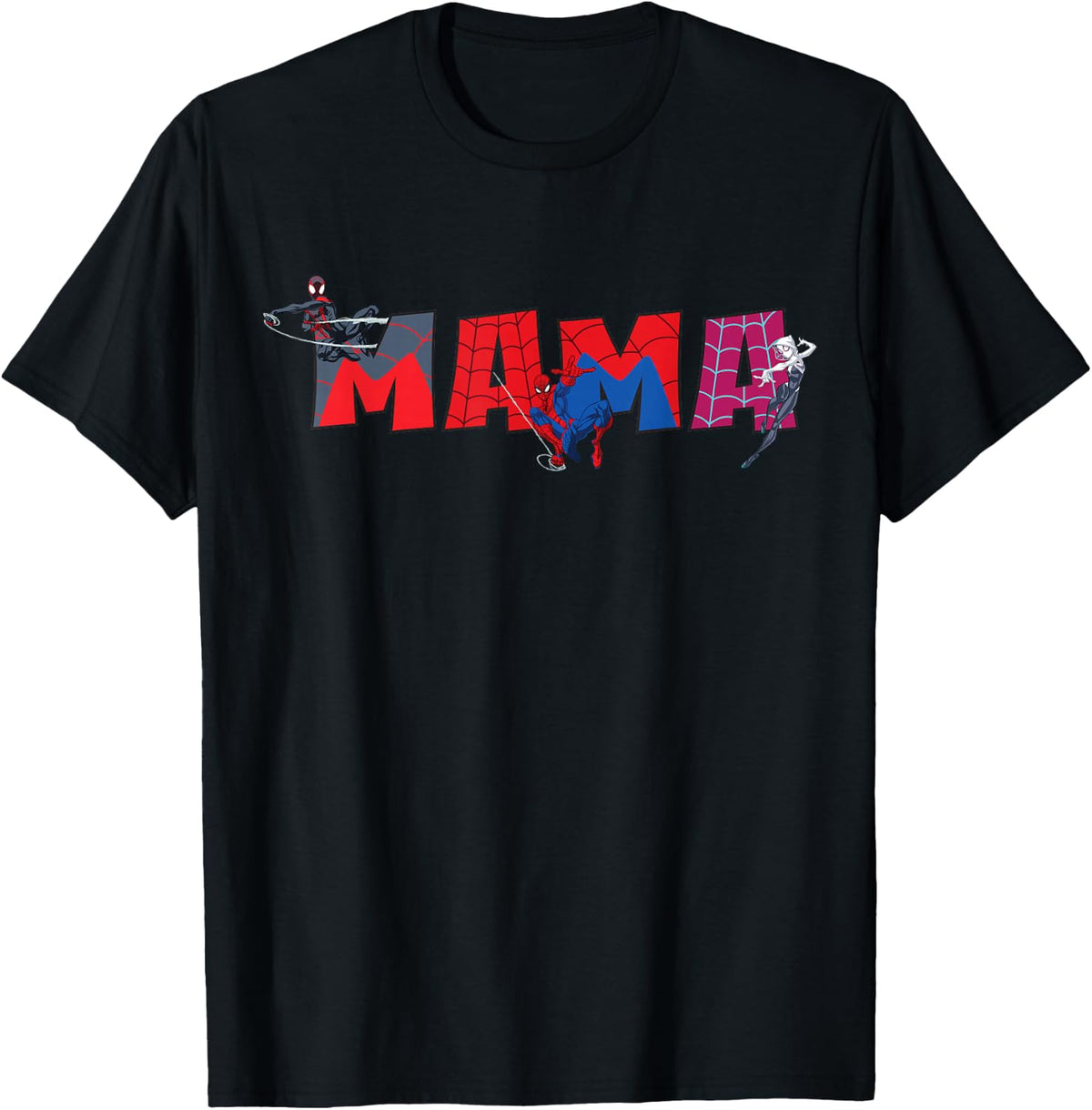 Marvel Spider-Man Trio Mama Mother's Day Family Trip T-Shirt Tee for Women