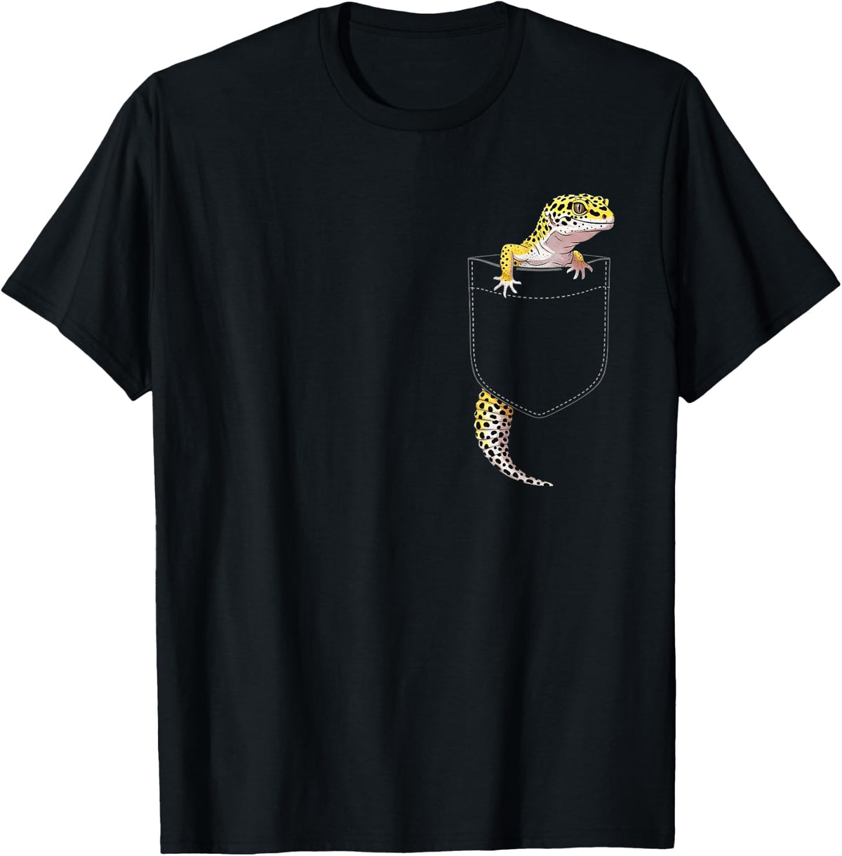 Cute Lizard Reptile Leopard Gecko Costume Pocket Men Women T-Shirt