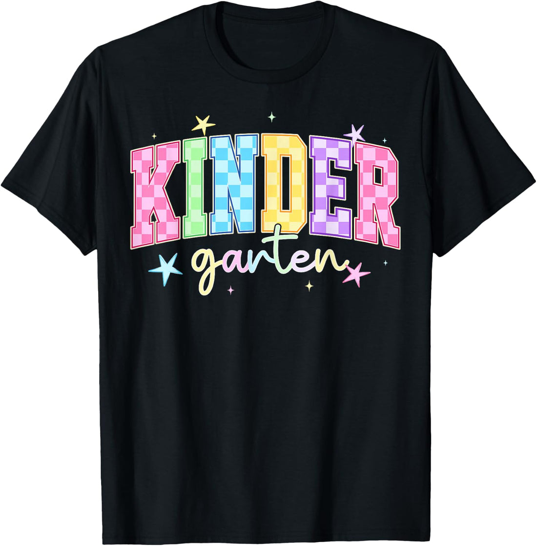 Back to School Checkered Kindergarten Team Teacher Students T-Shirt