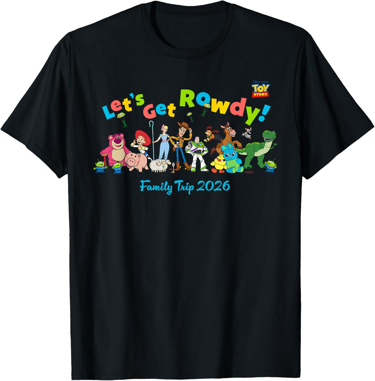 Disney and Pixar's Toy Story Rowdy Family Trip 2026 Vacation T-Shirt