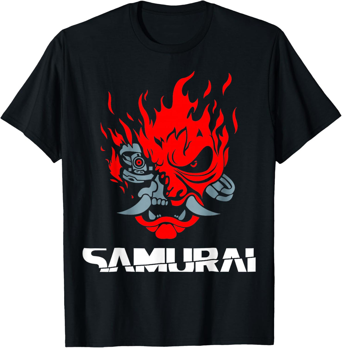 Samurai Japanese Demon Mask Edge Cyber Runners Punk Tees T Shirts Men Women
