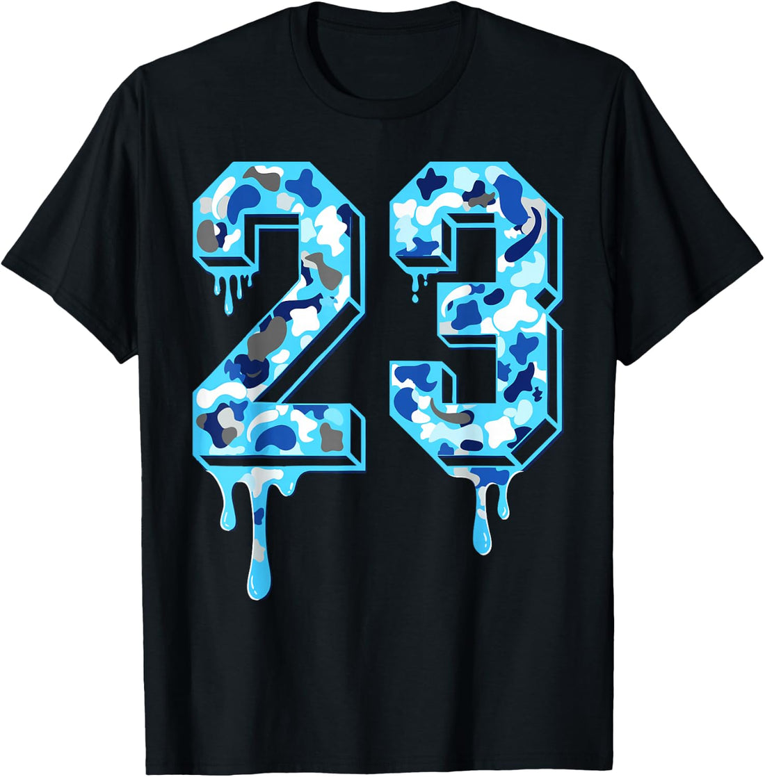 23 Drip Camo Gamma Blue Outfits Matching T-Shirt