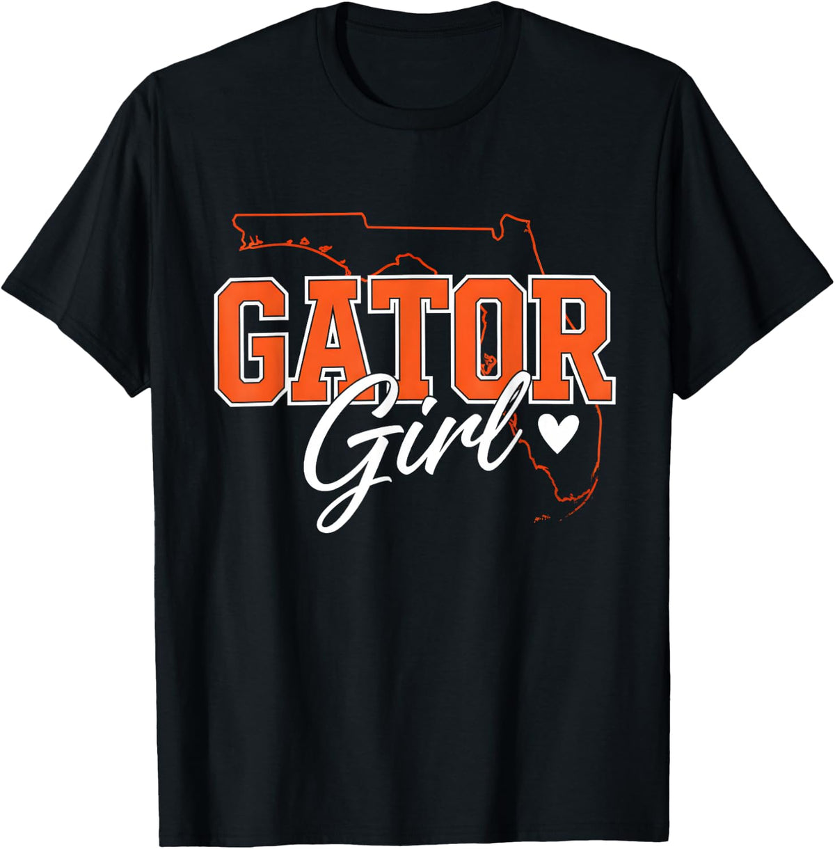 Gator Girl Florida Map Heart Gators Pride College Souvenir T-Shirt