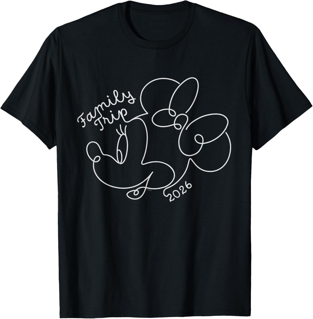 Disney Minnie Mouse Line Drawing Family Trip Vacation 2026 T-Shirt