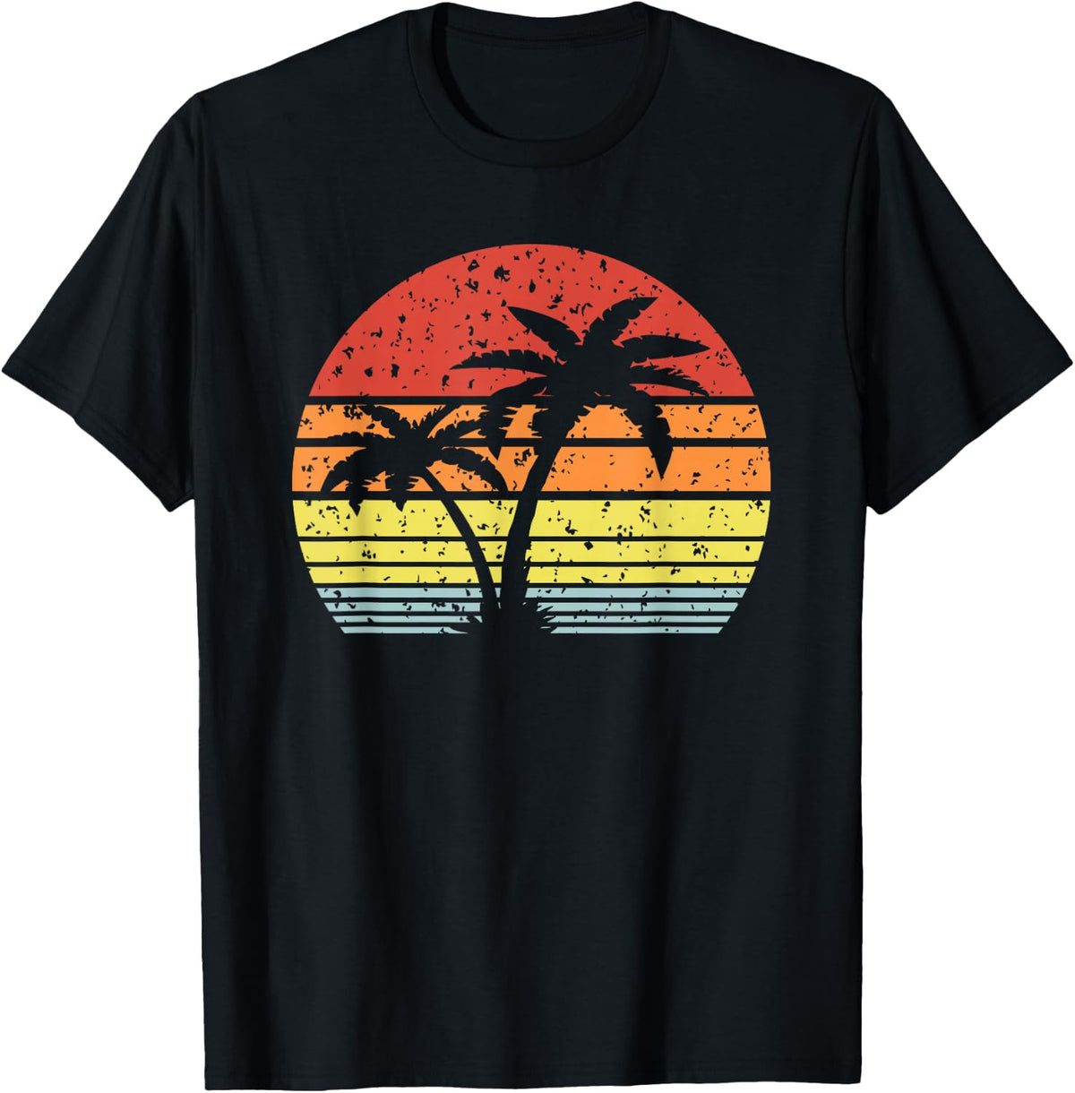 Palm Tree Retro Sunset Summer Beach Vintage Tropical Graphic T-Shirt