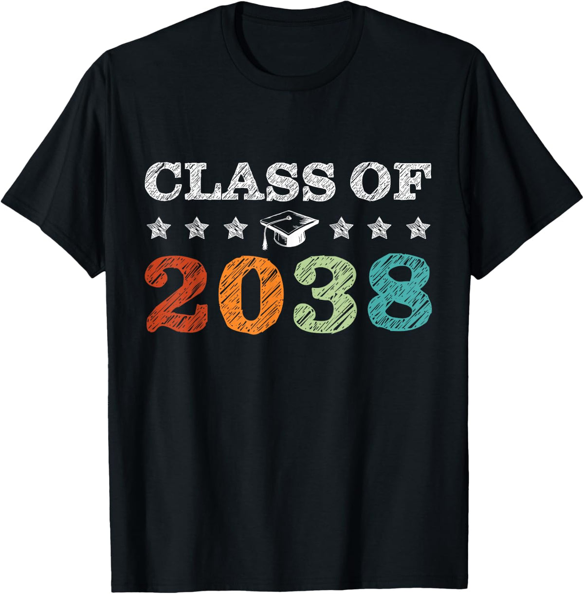 Class of 2038 Grow with Me First Day School Back to School T-Shirt