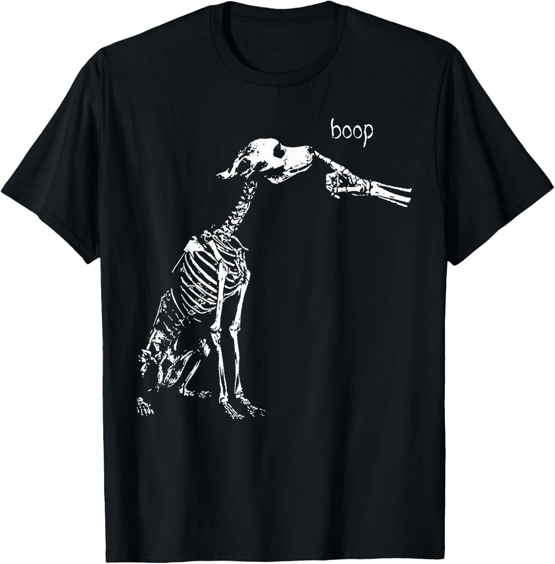 Boop Funny Dog Skeleton Boop Halloween Night Dog Graphic T-Shirt
