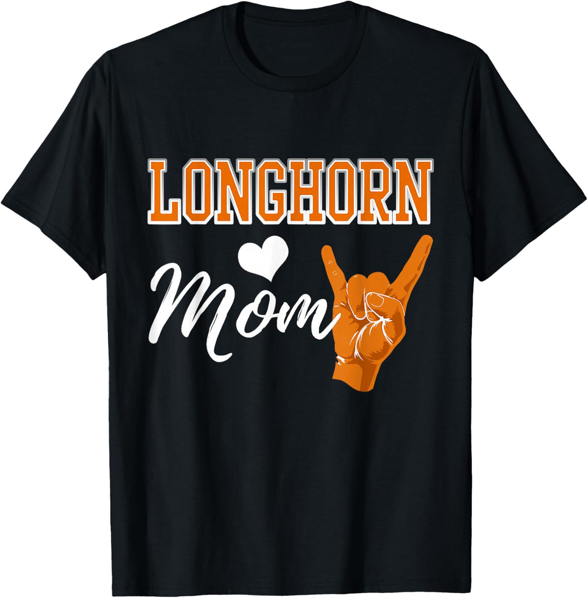 Longhorn Mom Heart Souvenir Gift for Women T-Shirt
