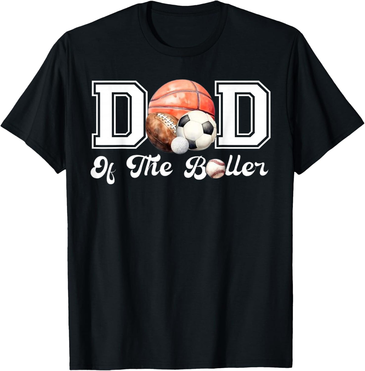 Dad of The Birthday Boller Born 2 Ball Matching Family Party T-Shirt