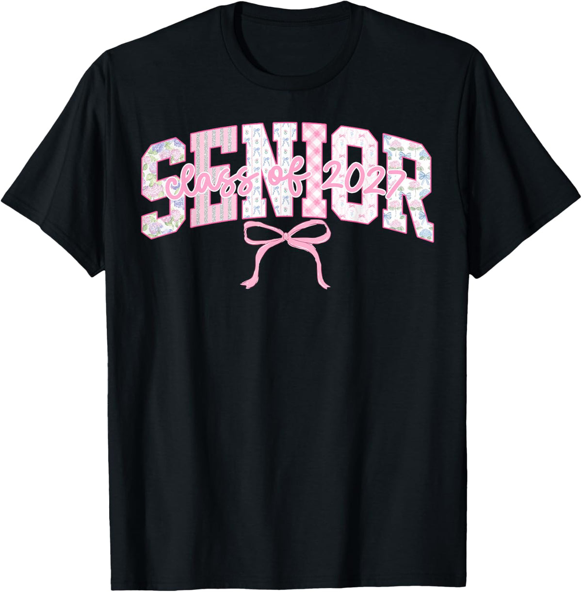 Girl Senior 2027 Class of 2027 Coquette Bow Graduation 2027 T-Shirt