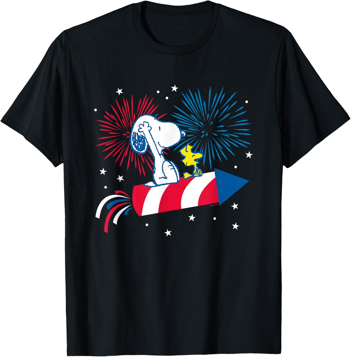 Peanuts - Snoopy and Woodstock July 4th Fireworks T-Shirt
