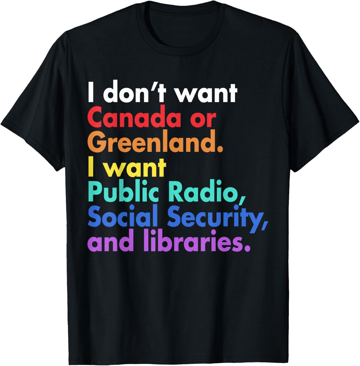 I Don’t Want Canada or Greenland I Want Public Radio T-Shirt