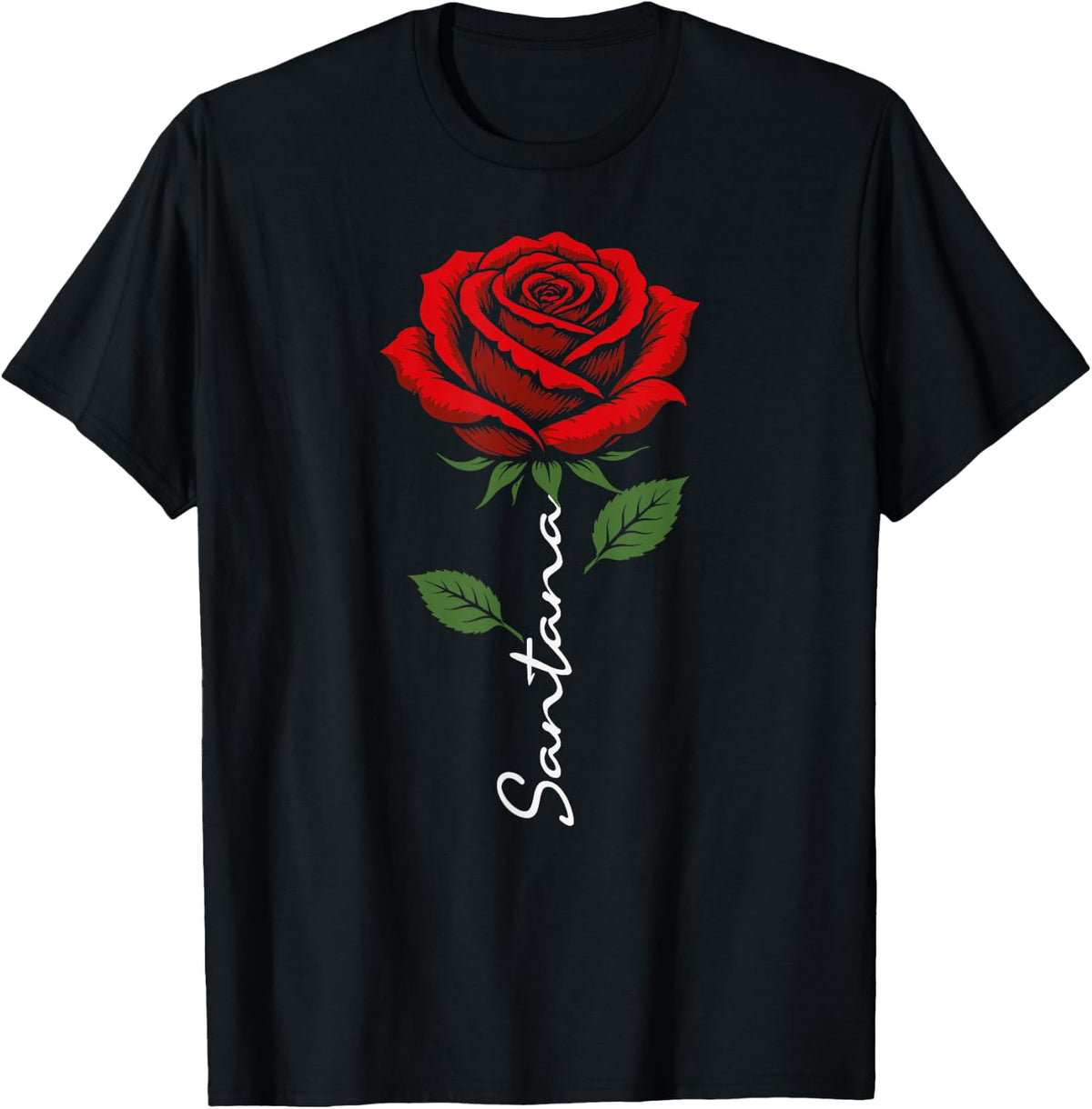 Santana Red Flower Art First Name for Men Kids Boys T-Shirt